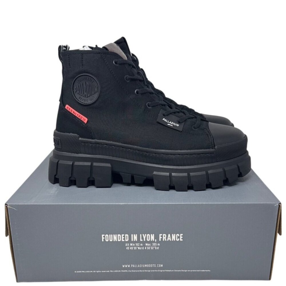 Palladium Women's Revolt Hi TX Boots Size 10 Medium 97242-010-M Black/Black Rugg - Picture 4 of 13